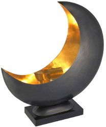 Casa Padrino lampada da tavolo di design grigio antracite / ottone 48 x A. 53 cm - Lampada da tavolo moderna con base in granito - Lampada da soggiorno