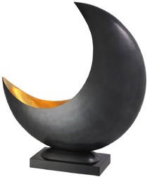 Casa Padrino lampada da tavolo di design grigio antracite / ottone 48 x A. 53 cm - Lampada da tavolo moderna con base in granito - Lampada da soggiorno