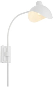 Casa Padrino lámpara de pared de diseño blanco / latón antiguo 19,5 x 67 x A. 70 cm - Lámpara de pared elegante de estilo años 50 - Colección de Lujo