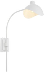 Casa Padrino designer wall lamp white / antique brass 19.5 x 67 x H. 70 cm - Elegant wall lamp in the 50s style - Luxury Collection