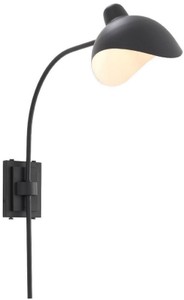 Casa Padrino lámpara de pared de diseño negro / latón antiguo 19,5 x 67 x A. 70 cm - Lámpara de pared elegante de estilo años 50 - Colección de Lujo