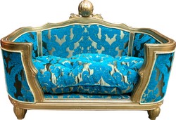 Pompöös di Casa Padrino cuccia barocca di lusso per cani e gatti con motivo bouquet turchese / oro di Harald Glööckler Pompöös di Casa Padrino cuccia barocca di lusso per cani e gatti con motivo bouquet turchese / oro di Harald Glööckler