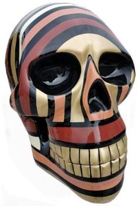 Casa Padrino figurine décorative design tête de mort noir / marron / or 44 x 58 x H. 66 cm - Sculpture décorative résistante aux intempéries - Décoration Salon - Décoration Jardin Casa Padrino figurine décorative design tête de mort noir / marron / or 44 x 58 x H. 66 cm - Sculpture décorative résistante aux intempéries - Décoration Salon - Décoration Jardin