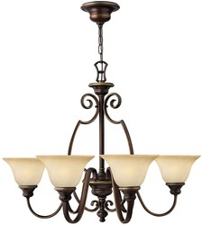 Casa Padrino lampadario barocco bronzo antico / alabastro vintage Ø 80,6 x A. 62,9 cm - Magnifico lampadario con eleganti paralumi in vetro artificiale - Mobili Barocchi