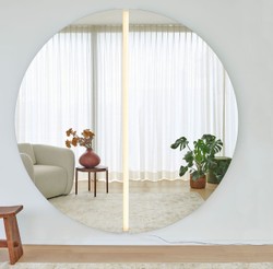 Runder Luxus Spiegel Designer Wandspiegel mit LED Einheit Round Luxury Mirror Designer Wall Mirror with LED Unit