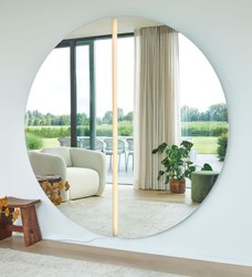 Runder Luxus Spiegel Designer Wandspiegel mit LED Einheit Round Luxury Mirror Designer Wall Mirror with LED Unit