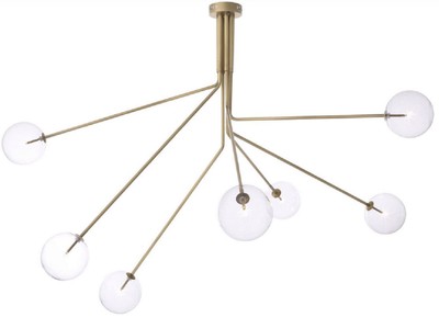 Casa Padrino lustre halogène de luxe laiton antique 192 x 192 x H. 85 cm - Lustre moderne dimmable avec abat-jour en verre rond - Collection de Luxe