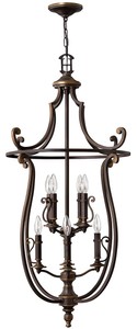 Casa Padrino baroque hanging lamp antique bronze Ø 61 x H. 111.5 cm - Elegant living room pendant lamp in baroque style - Baroque Furniture
