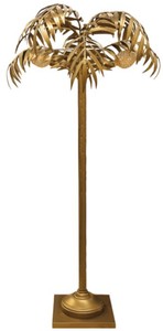 Casa Padrino lámpara de pie de diseño palmera latón Ø 90 x A. 170 cm - Lámpara de pie noble en diseño de palmera - Luces de Lujo - Calidad de Lujo