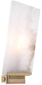 Casa Padrino lámpara de pared de lujo alabastro / latón antiguo 15 x 8 x A. 28,5 cm - Lámpara de pared con pantalla de alabastro - Calidad de Lujo