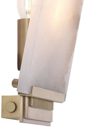 Casa Padrino lampada da parete di lusso alabastro / ottone antico 15 x 8 x A. 28,5 cm - Lampada da parete con paralume in alabastro - Qualità di Lusso