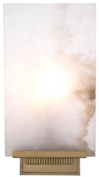 Casa Padrino lampada da parete di lusso alabastro / ottone antico 15 x 8 x A. 28,5 cm - Lampada da parete con paralume in alabastro - Qualità di Lusso