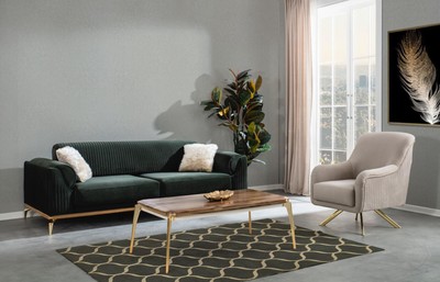 Casa Padrino Luxus Art Deco Sofa Grün / Braun / Gold 230 x 100 x H. 92 cm - Edles Wohnzimmer Sofa mit dekorativen Kissen - Luxus Art Deco Möbel