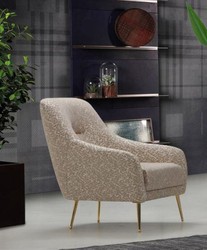 Casa Padrino fauteuil de luxe beige / or 58 x 80 x H. 94 cm - Fauteuil de salon avec motif élégant - Meubles de Salon