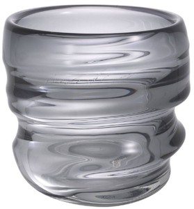 Casa Padrino vaso di vetro decorativo di lusso grigio Ø 22 x A. 24 cm - Elegante Vaso di Fiori Soffiato a Mano - Accessori di Decorazione di Lusso