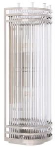 Casa Padrino Luxus Wandleuchte Silber 18,5 x 15 x H. 53,5 cm - Elegante Metall Wandlampe mit Glas Lampenschirm - Luxus Kollektion