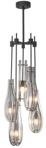 Casa Padrino lustre de luxe bronze / gris Ø 37 x H. 95,5 cm - Lustre moderne en métal avec abat-jour en verre - Qualité de Luxe