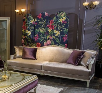 Casa Padrino luxury baroque sofa pink / white / gold 239 x 83 x H. 93 cm - Noble living room sofa with decorative pillows - Baroque living room furniture
