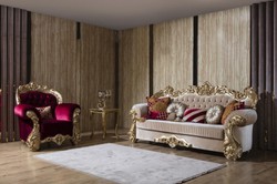 Casa Padrino divano barocco di lusso beige / oro 244 x 95 x A. 123 cm - Magnifico divano da soggiorno con cuscini decorativi - Mobili da soggiorno barocco