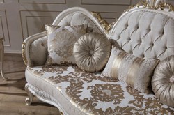 Luxus Barock Wohnzimmer Sofa Grau Weiß Gold Luxury Baroque Living Room Sofa Gray White Gold