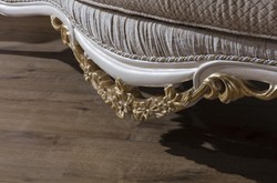 Luxus Barock Wohnzimmer Sofa Grau Weiß Gold Luxury Baroque Living Room Sofa Gray White Gold