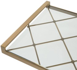 Luxus Designer Edelstahl Tablett Serviertablett mit Glasplatte Messing Luxury Designer Stainless Steel Serving Tray with Glass Top Brass