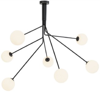 Casa Padrino lustre halogène de luxe bronze / blanc 192 x 192 x H. 85 cm - Lustre moderne dimmable avec abat-jour en verre rond - Collection de Luxe