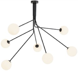 Casa Padrino lámpara de araña halógena de lujo bronce / blanco 192 x 192 x A. 85 cm - Lámpara de araña moderna regulable con pantallas de vidrio redondas - Colección de Lujo