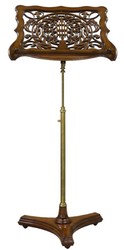 Casa Padrino luxury baroque mahogany music stand brown / brass 56 x 41 x H. 135 cm - Baroque decoration accessories - Furniture in baroque style