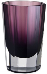 Casa Padrino vaso decorativo di lusso in vetro viola Ø 12 x A. 18 cm - Elegante vaso di fiori ottagonale fatto a mano - Accessori Decorativi