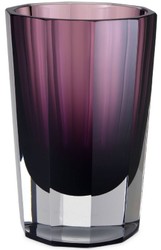 Casa Padrino luxury decorative glass vase purple Ø 12 x H. 18 cm - Elegant handmade octagonal flower vase - Decorative Accessories