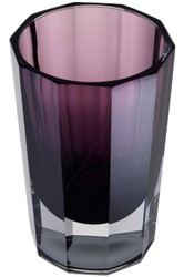 Casa Padrino luxury decorative glass vase purple Ø 12 x H. 18 cm - Elegant handmade octagonal flower vase - Decorative Accessories