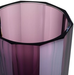 Casa Padrino luxury decorative glass vase purple Ø 12 x H. 18 cm - Elegant handmade octagonal flower vase - Decorative Accessories
