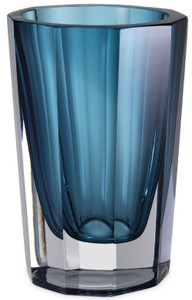 Casa Padrino vaso decorativo di lusso in vetro blu Ø 12 x A. 18 cm - Elegante vaso di fiori ottagonale fatto a mano - Accessori Decorativi