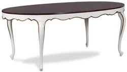 Luxus Barock Mahagoni Esstisch Oval Dunkelbraun Weiß Gold Luxury Baroque Mahogany Dining Table Oval Dark Brown White Gold