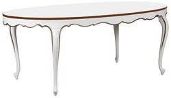 Luxus Barock Mahagoni Esstisch Oval Weiß Gold Luxury Baroque Mahogany Dining Table Oval White Gold