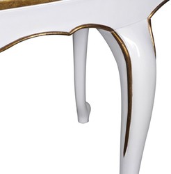Luxus Barock Mahagoni Esstisch Oval Weiß Gold Luxury Baroque Mahogany Dining Table Oval White Gold