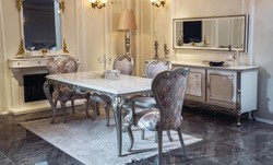 Barock Esszimmer Set Barock Esstisch mit 6 Stühlen Barock Esszimmer Möbel Baroque Dining Room Set Baroque Dining Table with 6 Chairs Baroque Dining Room Furniture