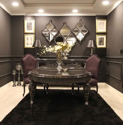 Casa Padrino luxury baroque dining room set purple / gray / black / silver - 1 Dining Table & 6 Dining Chairs - Dining room furniture in baroque style - Noble baroque furniture