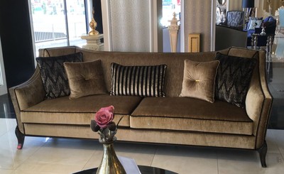 Luxus Barock Wohnzimmer Sofa Gold Schwarz Luxury Baroque Living Room Sofa Gold Black