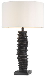 Casa Padrino luxury table lamp bronze / black / white Ø 45 x H. 75 cm - Elegant desk lamp with granite base - Luxury Lights