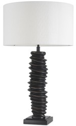Casa Padrino lampe de table de luxe bronze / noir / blanc Ø 45 x H. 75 cm - élégante lampe de bureau avec base en granit - Luminaires de Luxe