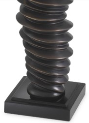 Casa Padrino lampe de table de luxe bronze / noir / blanc Ø 45 x H. 75 cm - élégante lampe de bureau avec base en granit - Luminaires de Luxe