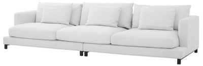 Casa Padrino divano di lusso bianco / nero 320 x 110 x A. 64 cm - Divano soggiorno noble con cuscini - Mobili di Lusso - Qualità di Lusso