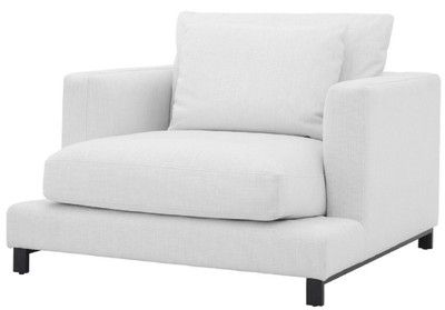 Casa Padrino luxury armchair white / black 110 x 110 x H. 64 cm - Noble living room armchair with pillows - Luxury Furniture - Luxury Quality