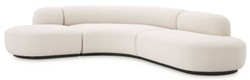 Casa Padrino divano di lusso crema / nero 290 x 250 x A. 70 cm - Divano per soggiorno curvo - Mobili per soggiorno - Collezione di Lusso