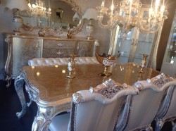 Casa Padrino aparador barroco de lujo oro antiguo 220 x 55 x A. 110 cm - Armario de madera maciza con 2 puertas y 4 cajones - Noble y Magnífico