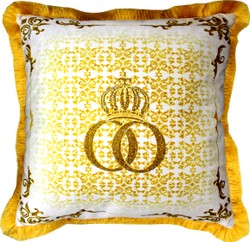 Almohada decorativa de lujo Harald Glööckler Pompöös de Casa Padrino patrón barroco crema / dorado con pedrería - Glööckler pillow Almohada decorativa de lujo Harald Glööckler Pompöös de Casa Padrino patrón barroco crema / dorado con pedrería - Glööckler pillow
