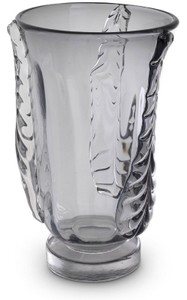 Casa Padrino luxury decorative glass vase gray Ø 26 x H. 42 cm - Elegant hand blown flower vase - Decoration Accessories