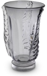 Casa Padrino florero de vidrio decorativo de lujo gris Ø 26 x A. 42 cm - Elegante Florero Soplado a Mano - Accesorios de Decoración